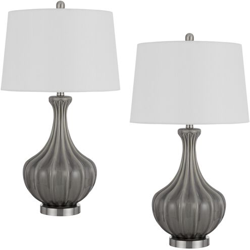 Duxbury 28.5 inch 150.00 watt Slate Grey Table Lamp Set Portable Light, Pair