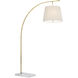 Cloister 70 inch 75 watt Antique Brass and White Floor Lamp Portable Light