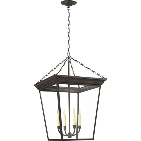Chapman & Myers Cornice 4 Light 20 inch Blackened Rust Lantern Pendant Ceiling Light, Large