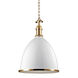 Viceroy 1 Light 17 inch White / Aged Brass Pendant Ceiling Light