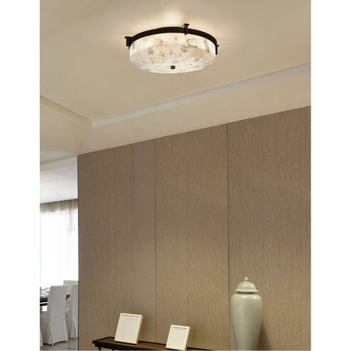 Alabaster Rocks 2 Light 16 inch Matte Black Flush Mount Ceiling Light in Incandescent