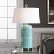Rila 32 inch 150 watt Distressed Teal Glaze Table Lamp Portable Light