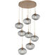 Nova LED LED Novel Brass Chandelier Ceiling Light, Round Multi-Pendant