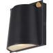 Rivet LED 5.5 inch Black and Antique Brass Outdoor Wall Mount