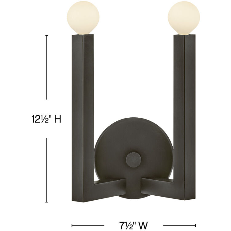 Ezra 2 Light 7.5 inch Black Oxide ADA Sconce Wall Light