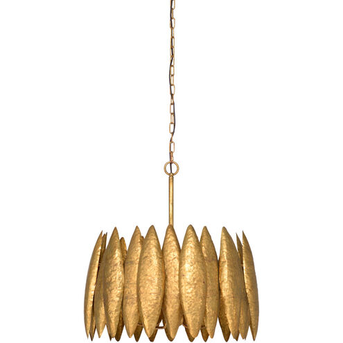 Wildwood 4 Light 21 inch Antique Gold Leaf Chandelier Ceiling Light