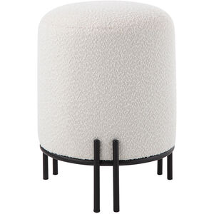 Cynthia 18.11 inch Off-White and Matte Black Ottoman