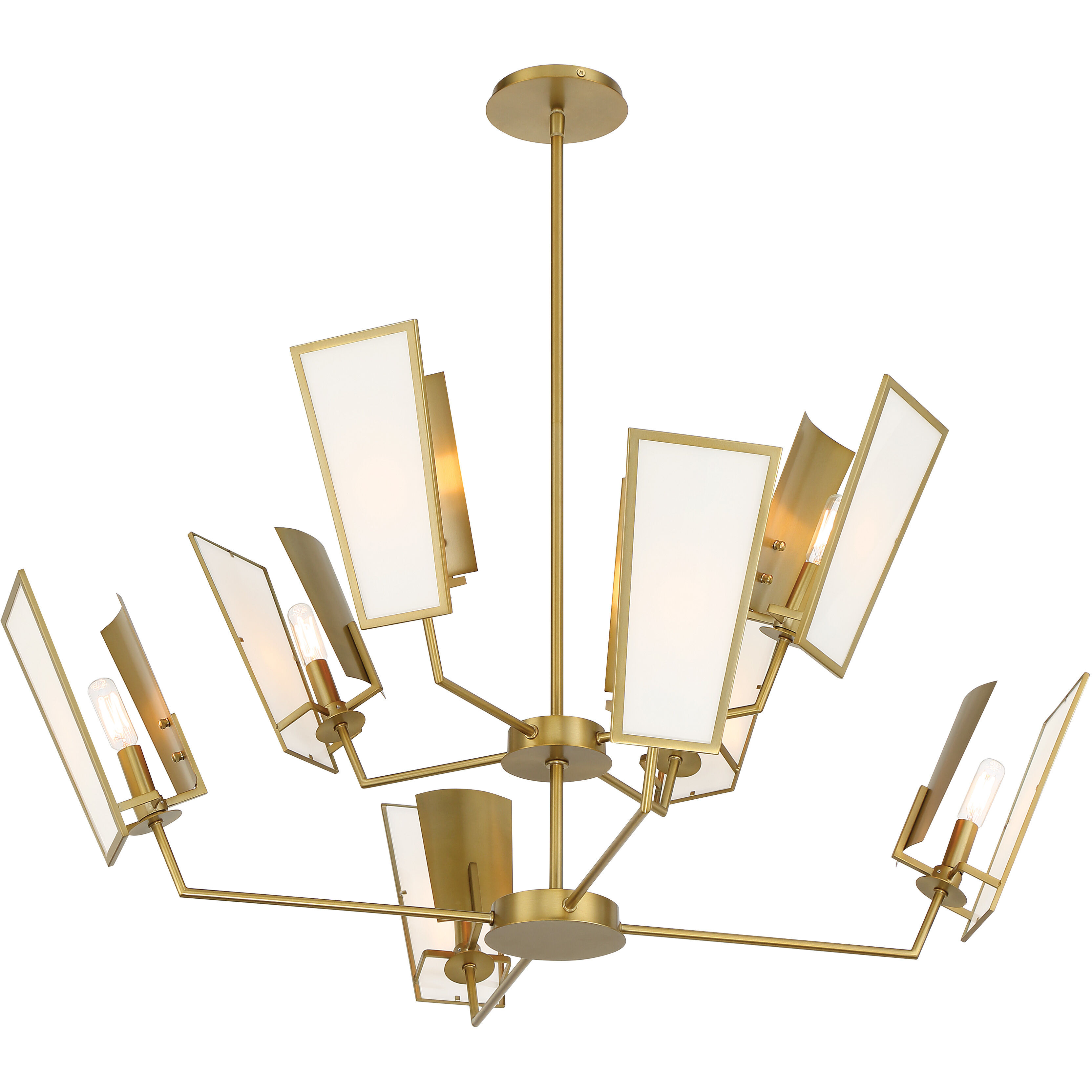 Ricochet 8 Light 40 inch Soft Brass Chandelier Ceiling Light