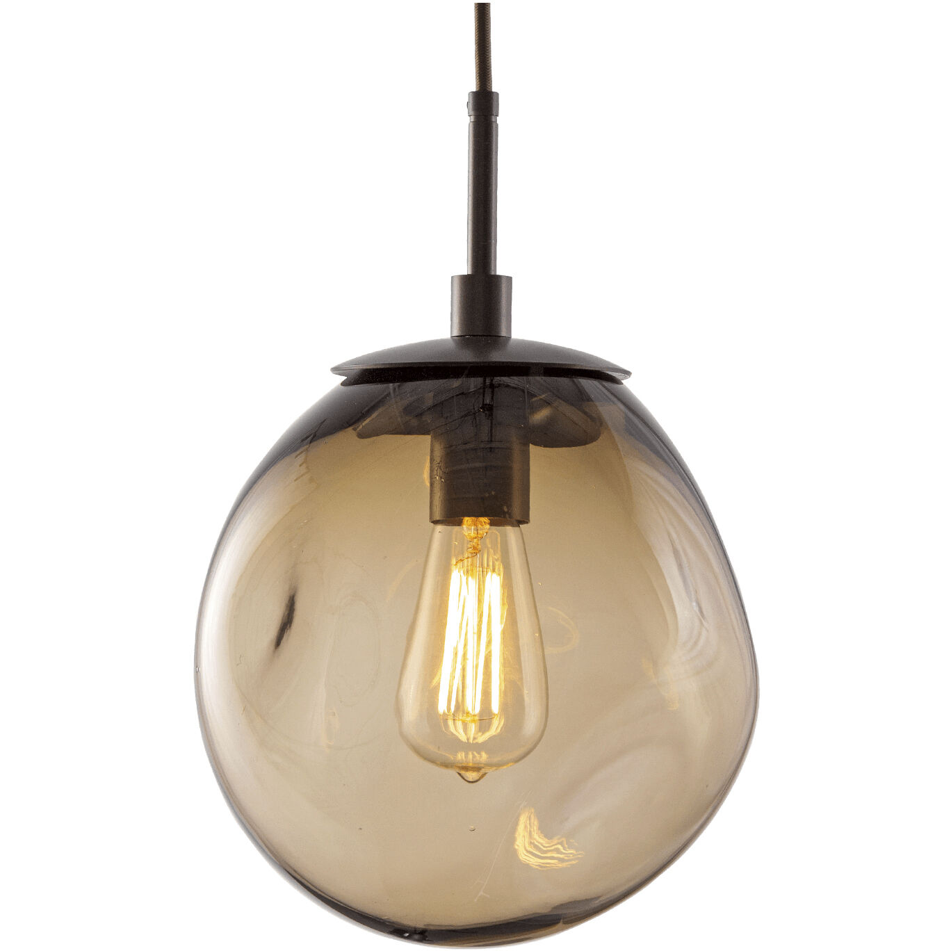 Aster Incandescent 1 Light 10 inch Gilded Brass Pendant Ceiling Light in Smoke Aster