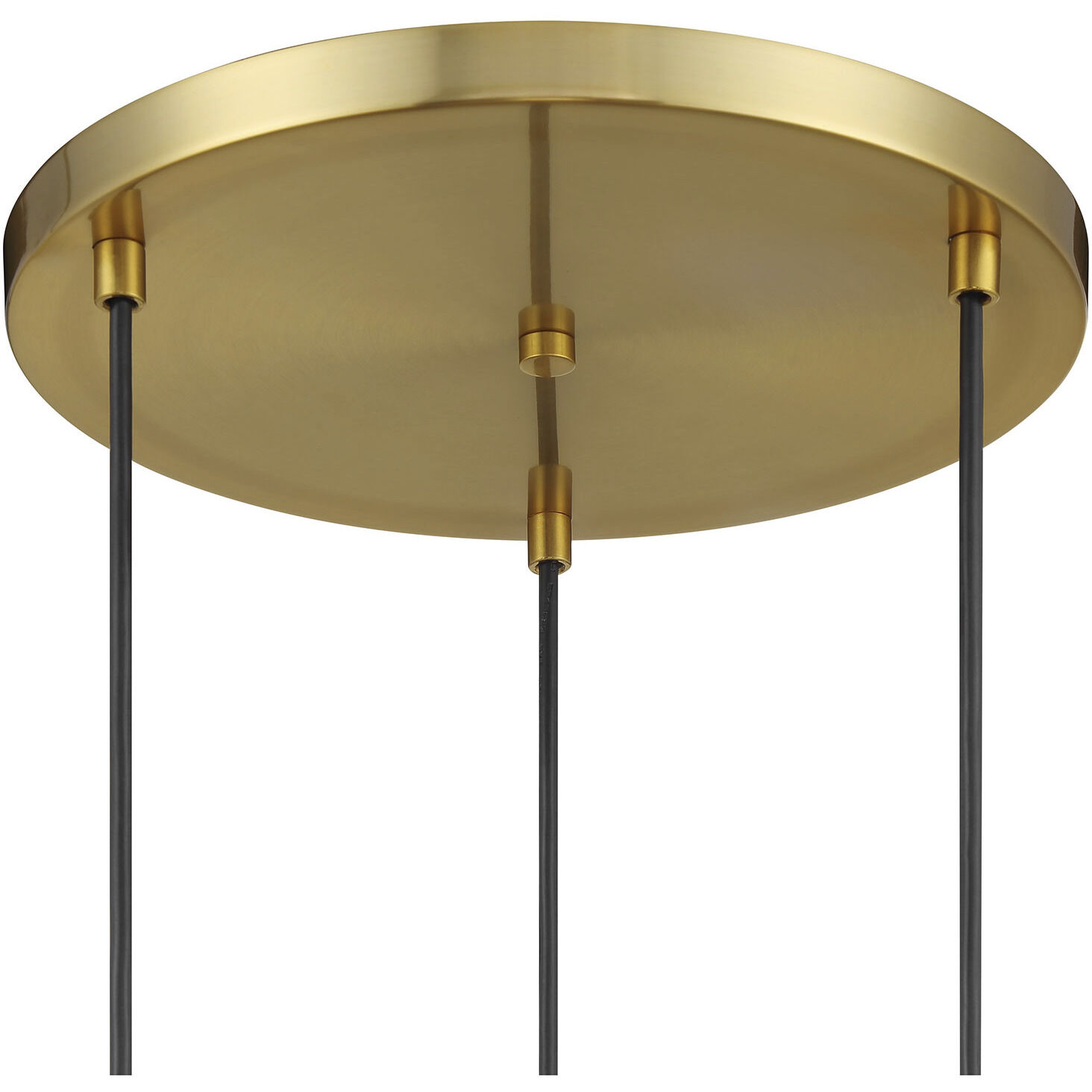Mid-Century Modern 3 Light 19.5 inch Natural Brass Multi-Point Chandelier Ceiling Light