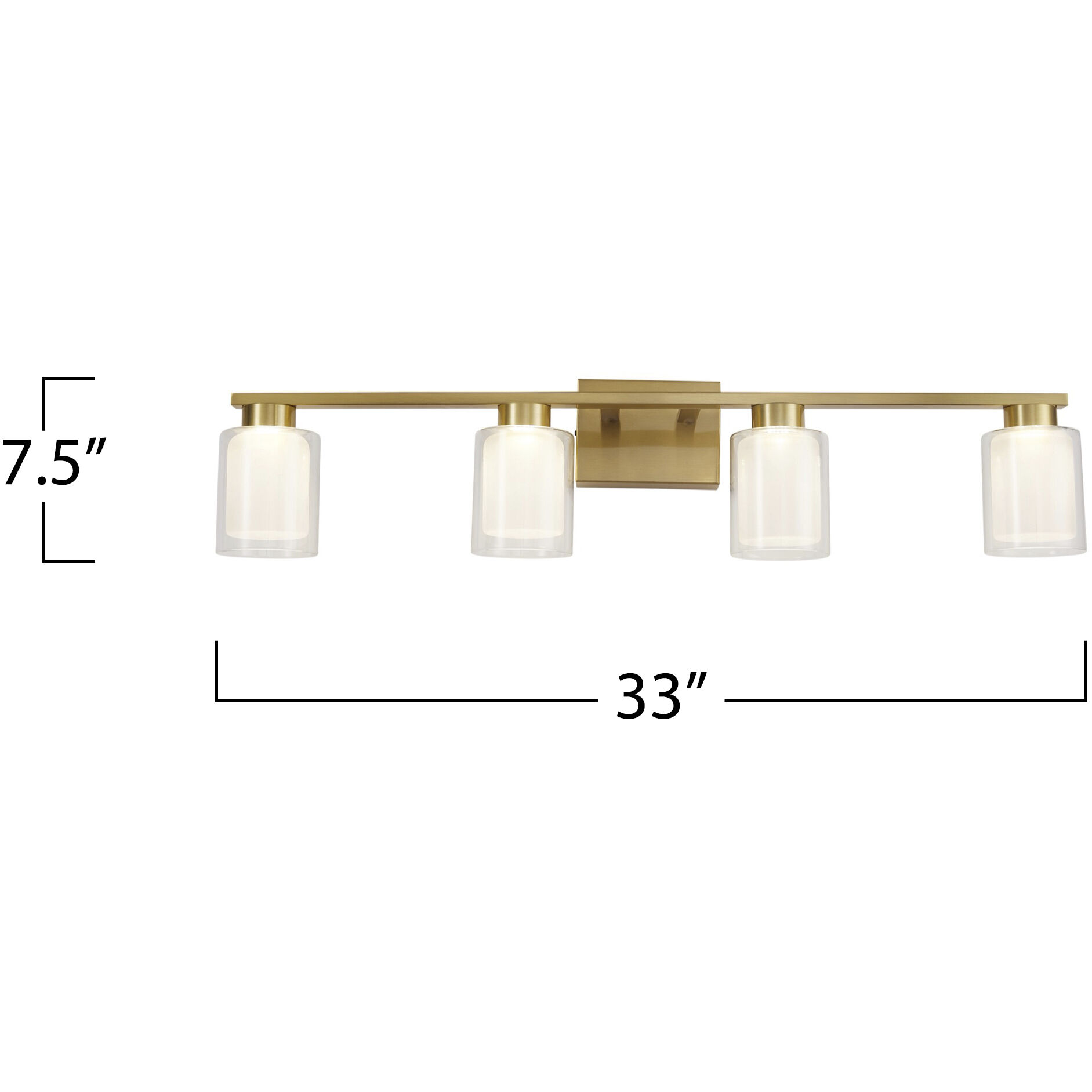 Saville LED 33 inch Brass Bathroom Vanity Wall Light