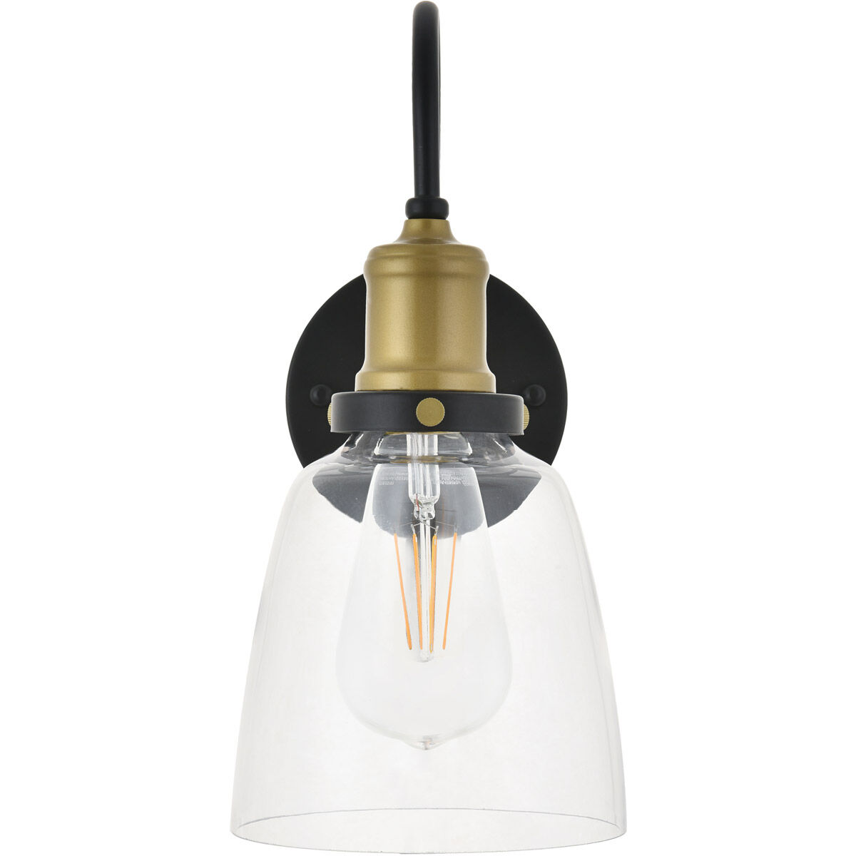 Aspinwall 1 Light 6 inch Brass and Black Wall Sconce Wall Light