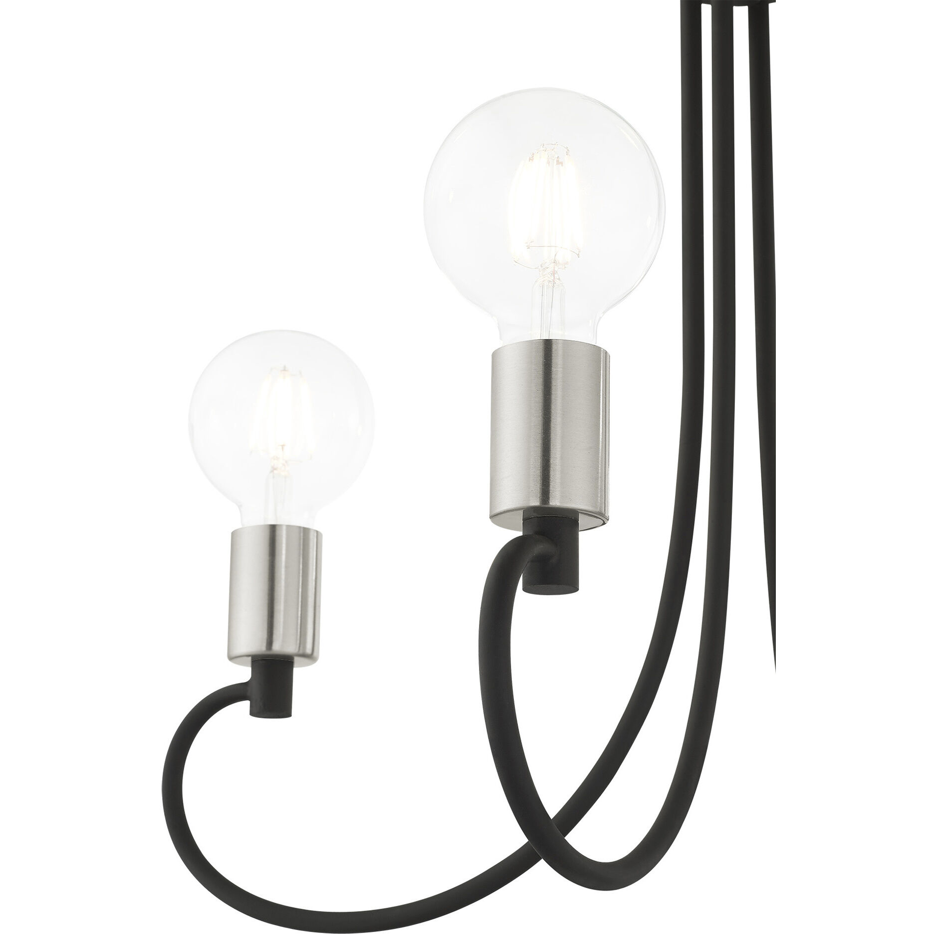 Bari 4 Light 20 inch Black with Brushed Nickel Accents Chandelier Ceiling Light