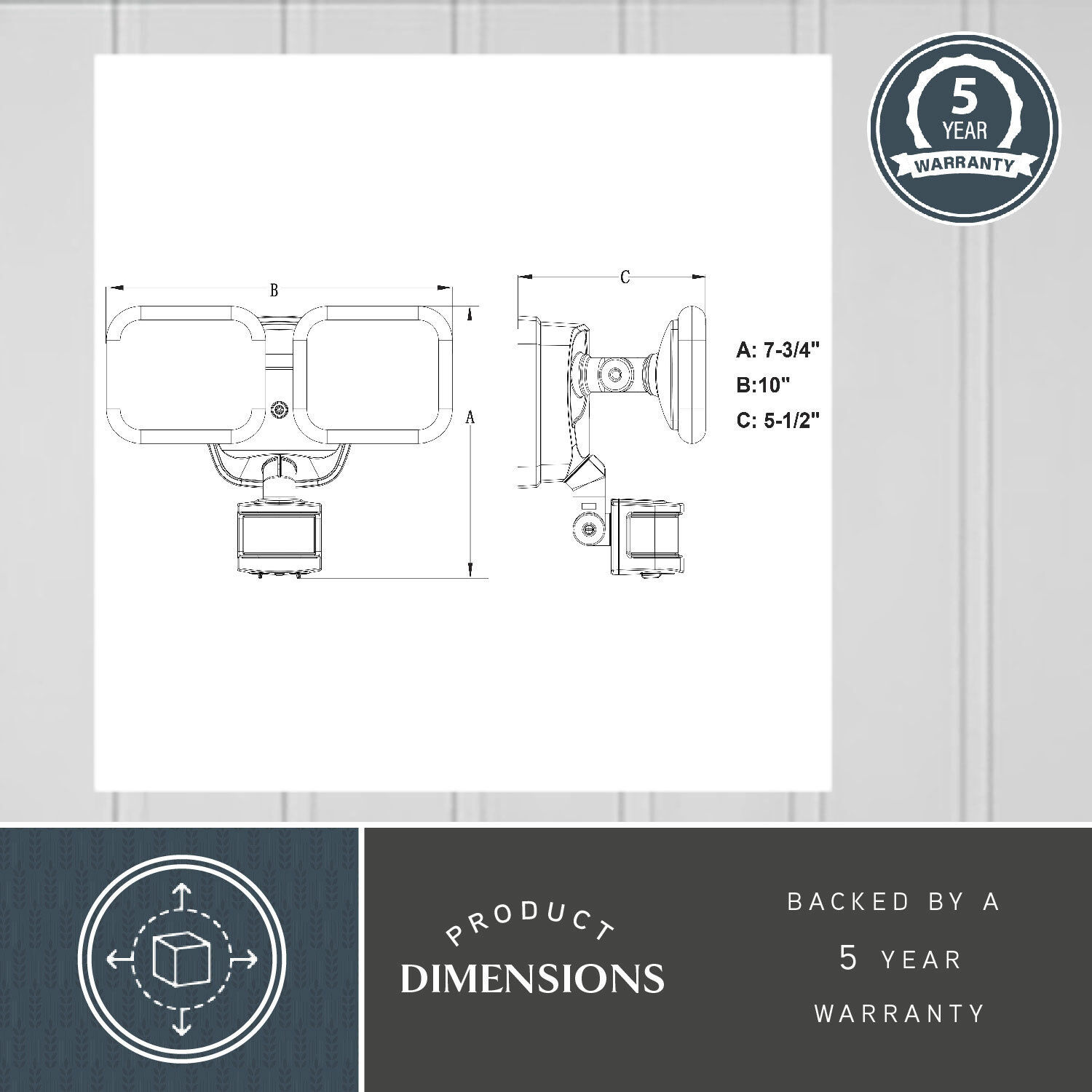 Theta LED 7.75 inch Bronze Outdoor Security in 2