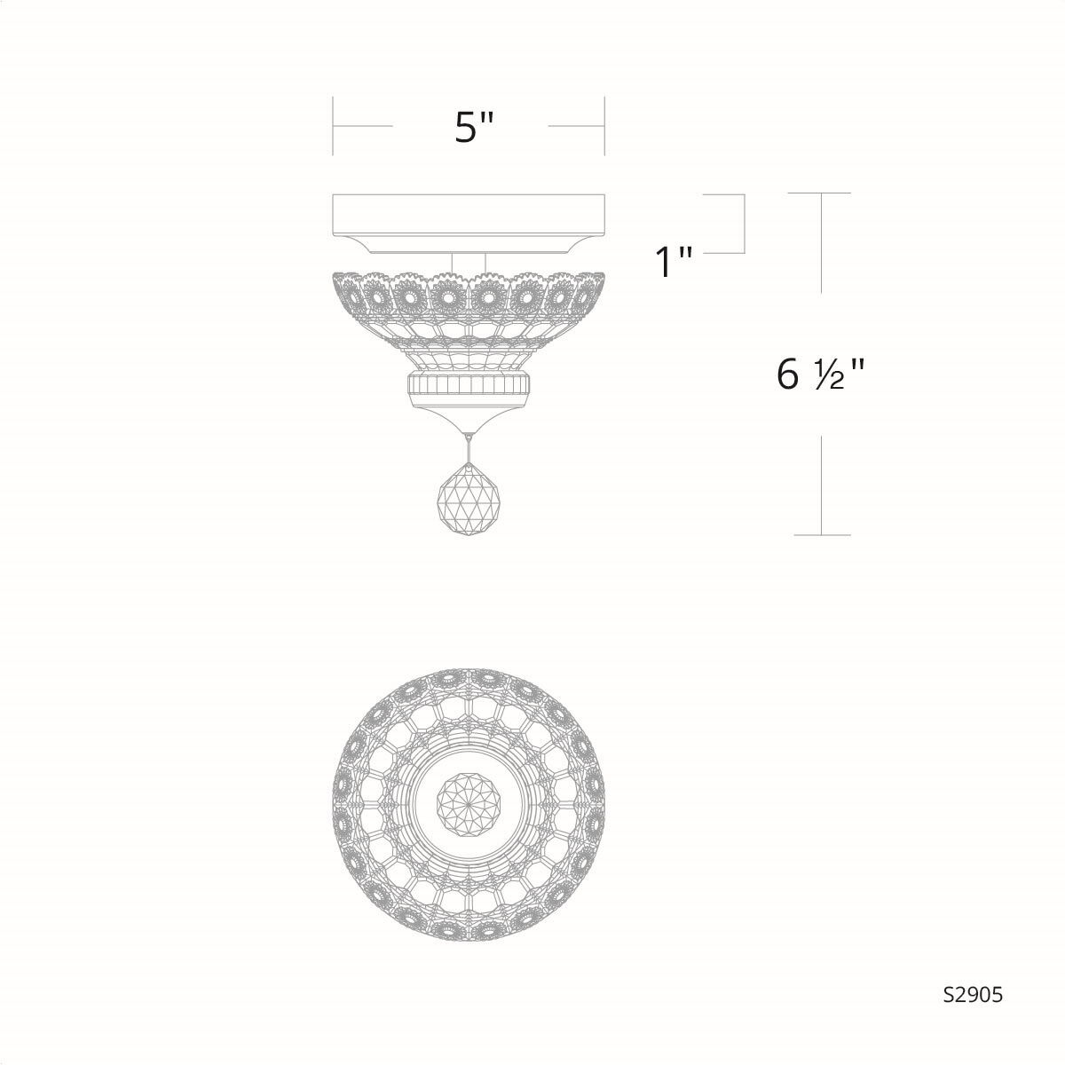 Sterling LED 5.1 inch Polished Chrome Semi-Flush Mount Ceiling Light, Schonbek Signature