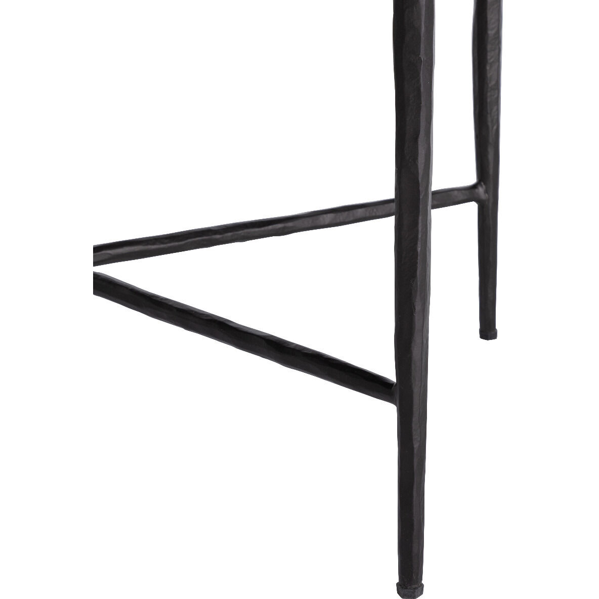 Devoe 19 inch Natural Ivory Hide / Gunmetal Bronze Ottomans Stool