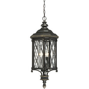 Bexley Manor 4 Light 11 inch Coal/Gold Outdoor Chain Hung Lantern, Great Outdoors