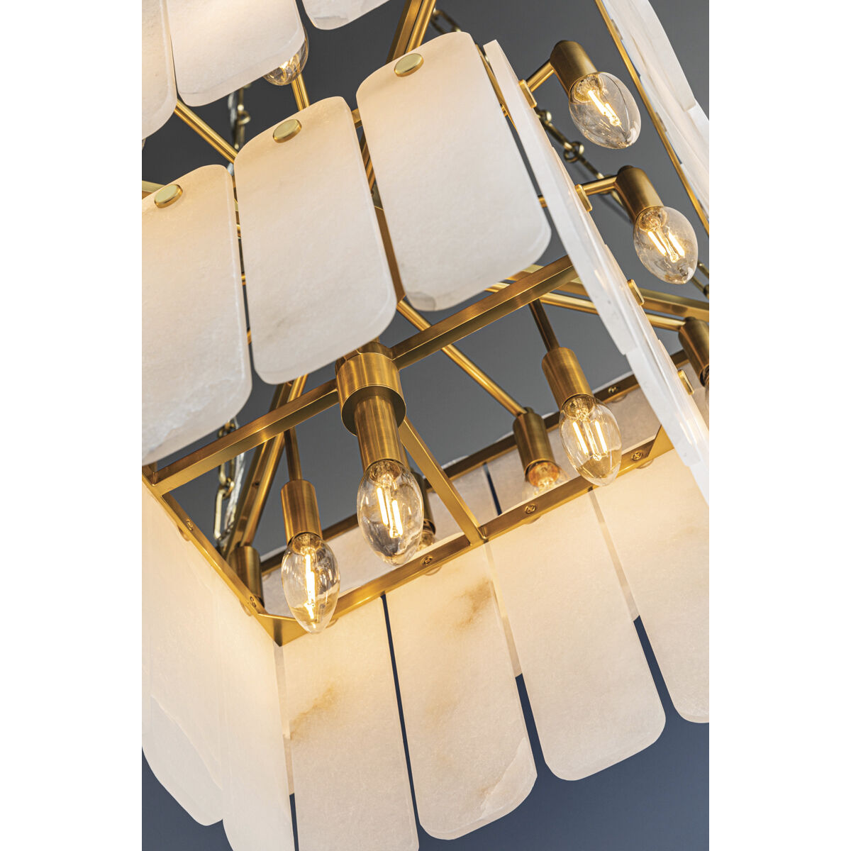 Moissanite 17 Light 20 inch Aged Brass Chandelier Ceiling Light