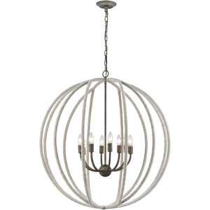 Lasso 8 Light 32 inch Gray with Pewter Pendant Ceiling Light