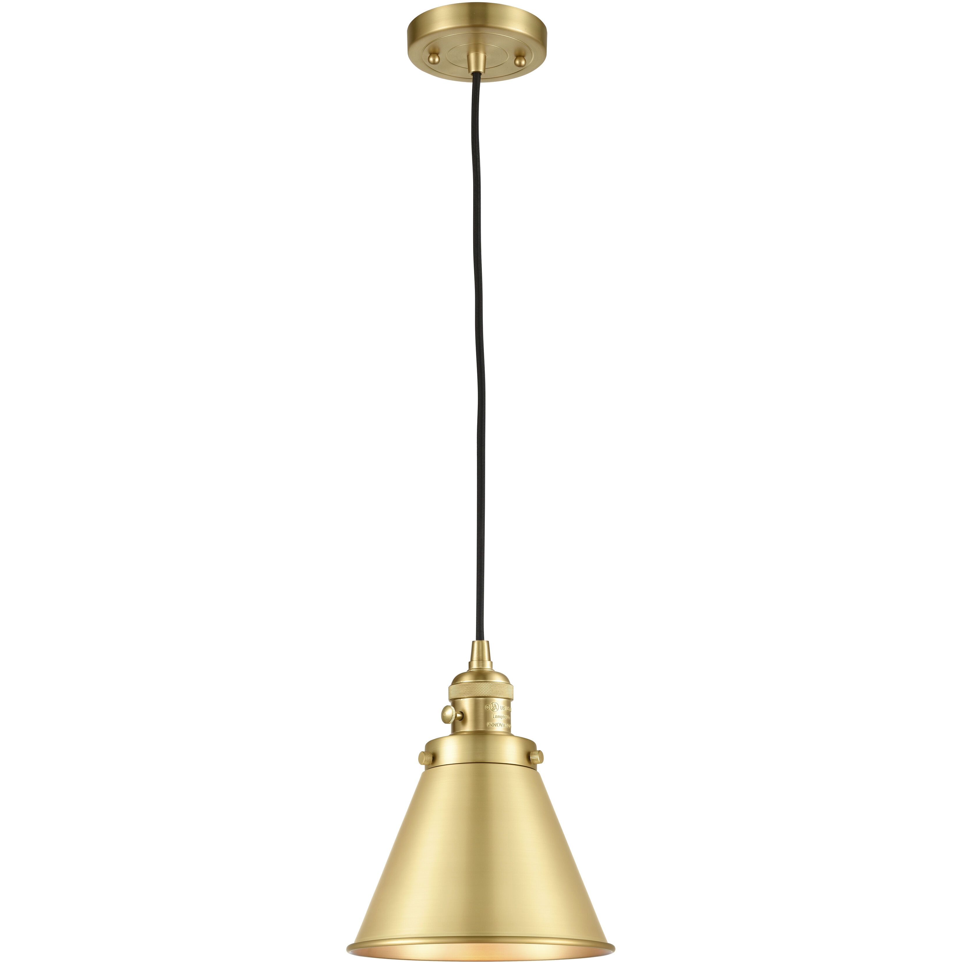 Franklin Restoration Appalachian LED 8 inch Satin Gold Mini Pendant Ceiling Light