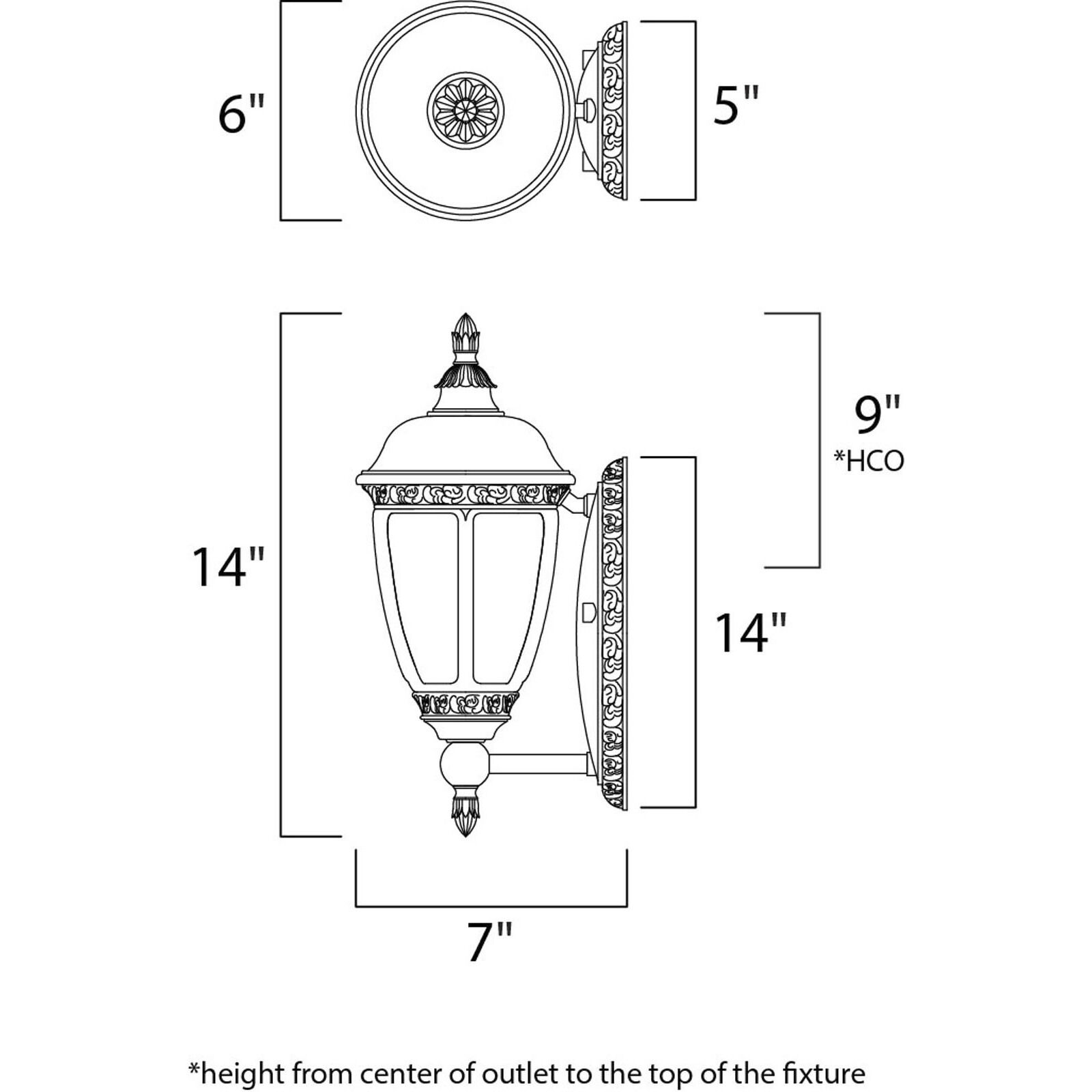 Knob Hill DC 1 Light 14 inch Sienna Outdoor Wall Mount 
