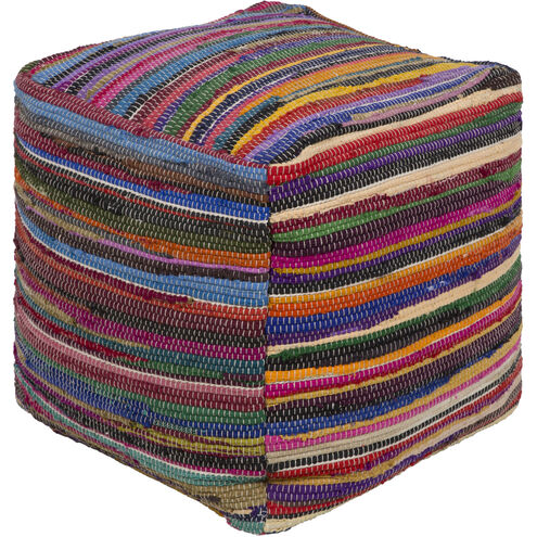 Renzo 18 inch Olive Pouf, Cube