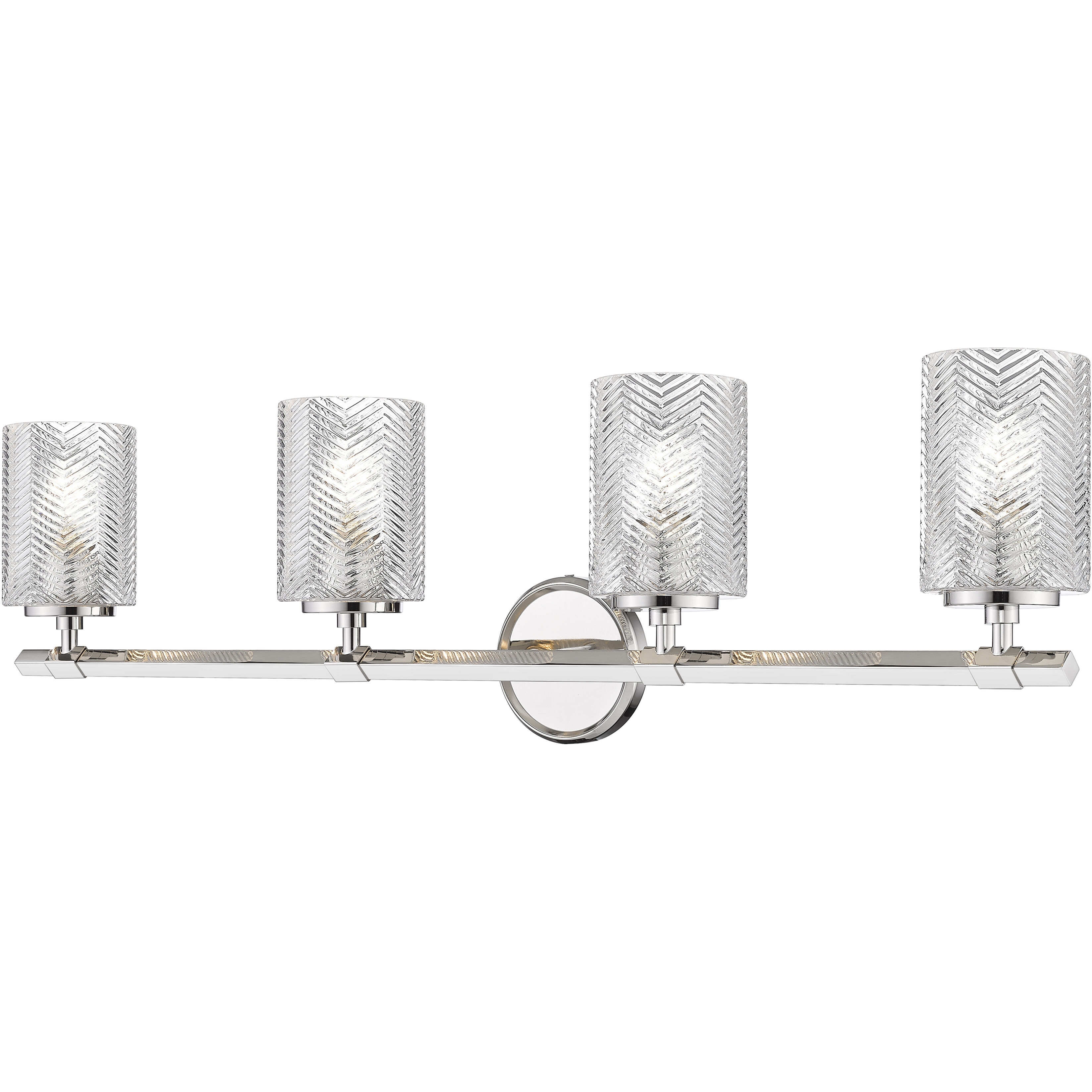Dover Street 4 Light 33 inch Polished Nickel Vanity Wall Light