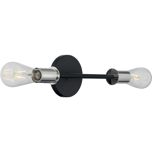 Ryder 2 Light 5 inch Black and Polished Nickel Vanity Light Wall Light