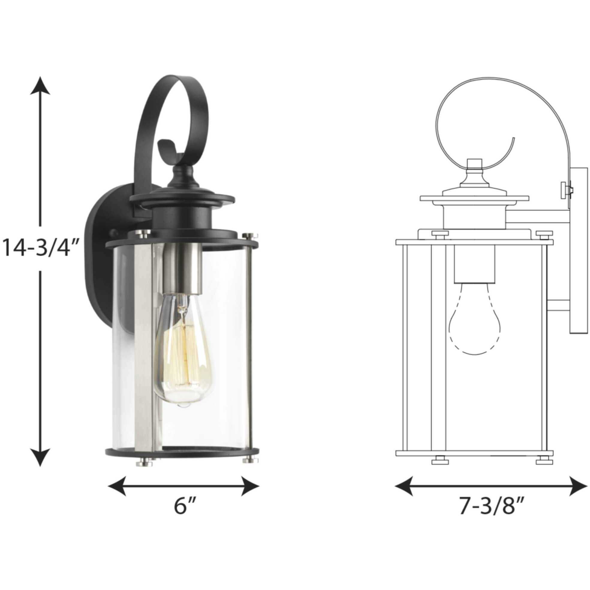 Squire Outdoor Wall Lantern in Black, Small