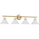 Drew & Jonathan Belcarra 4 Light 36.75 inch Satin Brass Wall Bath Fixture Wall Light