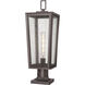 Madison 1 Light 22.88 inch Bronze Outdoor Post Lantern in Seedy Glass