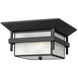 Estate Series Harbor 2 Light 12.25 inch Satin Black Outdoor Flush Mount