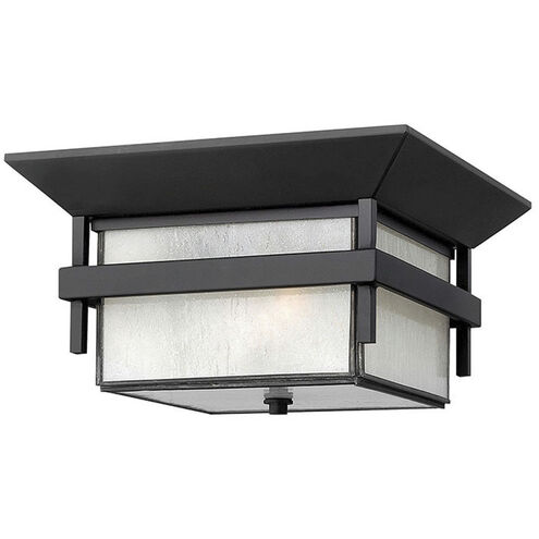 Estate Series Harbor 2 Light 12.25 inch Satin Black Outdoor Flush Mount