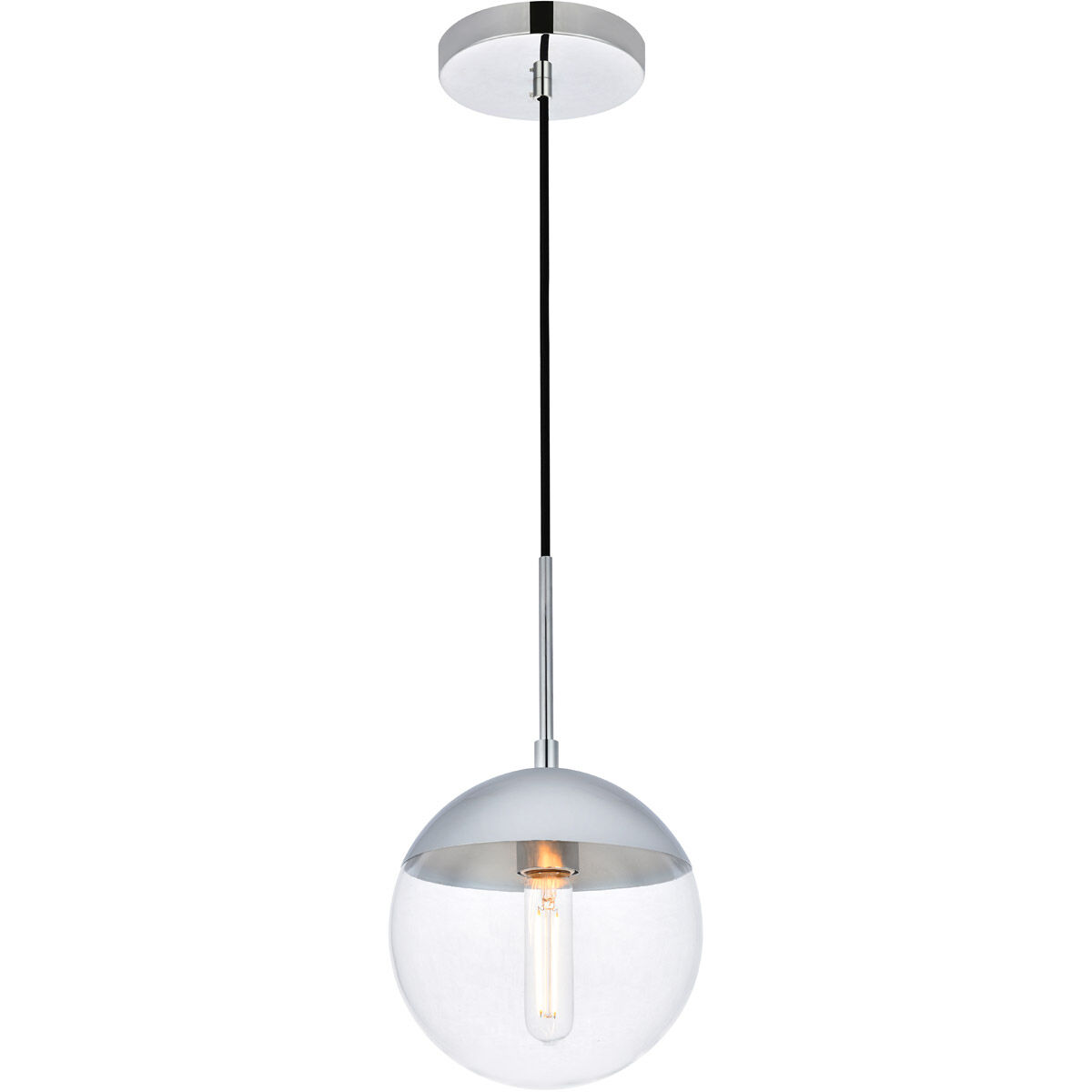 Eclipse 1 Light 8 inch Chrome Pendant Ceiling Light