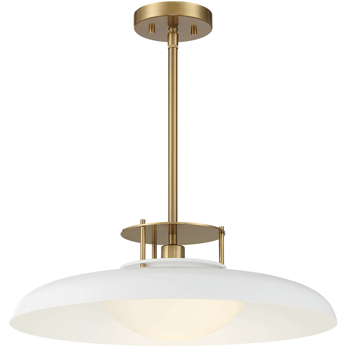 Gavin 1 Light 20 inch White with Warm Brass Accents Pendant Ceiling Light in White/Warm Brass