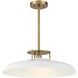 Gavin 1 Light 20 inch White with Warm Brass Accents Pendant Ceiling Light in White/Warm Brass