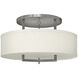 Hampton LED 26 inch Antique Nickel Indoor Semi-Flush Mount Ceiling Light