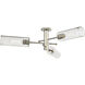 Crown Point 3 Light 39.25 inch Polished Nickel Flush Mount Ceiling Light in Seedy Glass