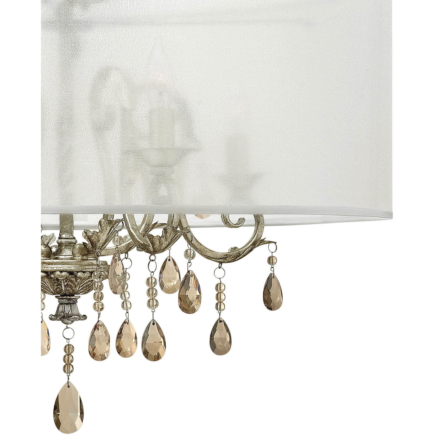 Carlton 4 Light 24 inch Silver Leaf Indoor Semi-Flush Mount Ceiling Light