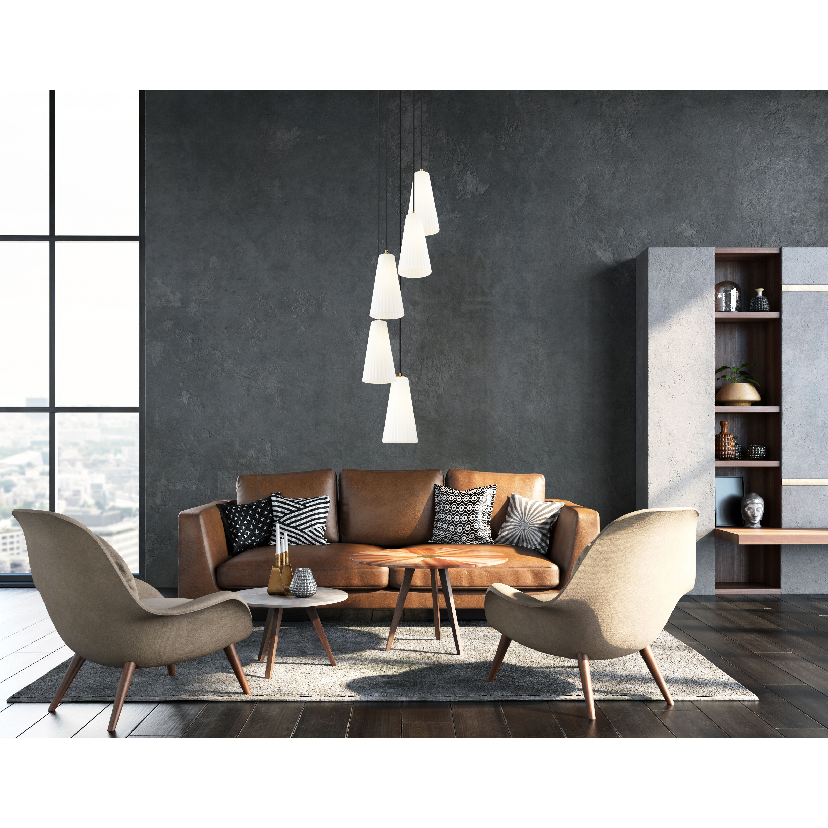 Farrell 5 Light 12 inch Modern Gold Chandelier Ceiling Light