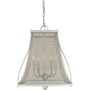 Harrison 5 Light 18 inch Satin Pewter/Polished Nickel Dining Chandelier Ceiling Light