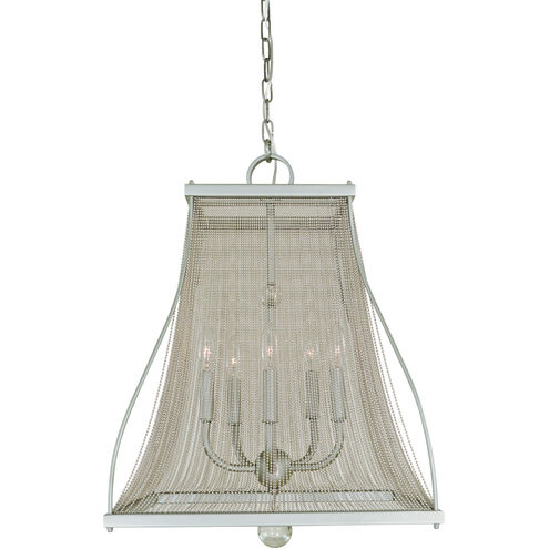 Harrison 5 Light 18 inch Satin Pewter/Polished Nickel Dining Chandelier Ceiling Light