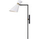 Taran 10.5 inch 60.00 watt Matte White with Black and Aged Brass Swing Arm Sconce Wall Light