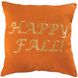 Happy Fall 20 X 20 inch Orange with Crema Pillow, 20X20