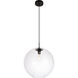 Placido 1 Light 16 inch Black and Clear Pendant Ceiling Light