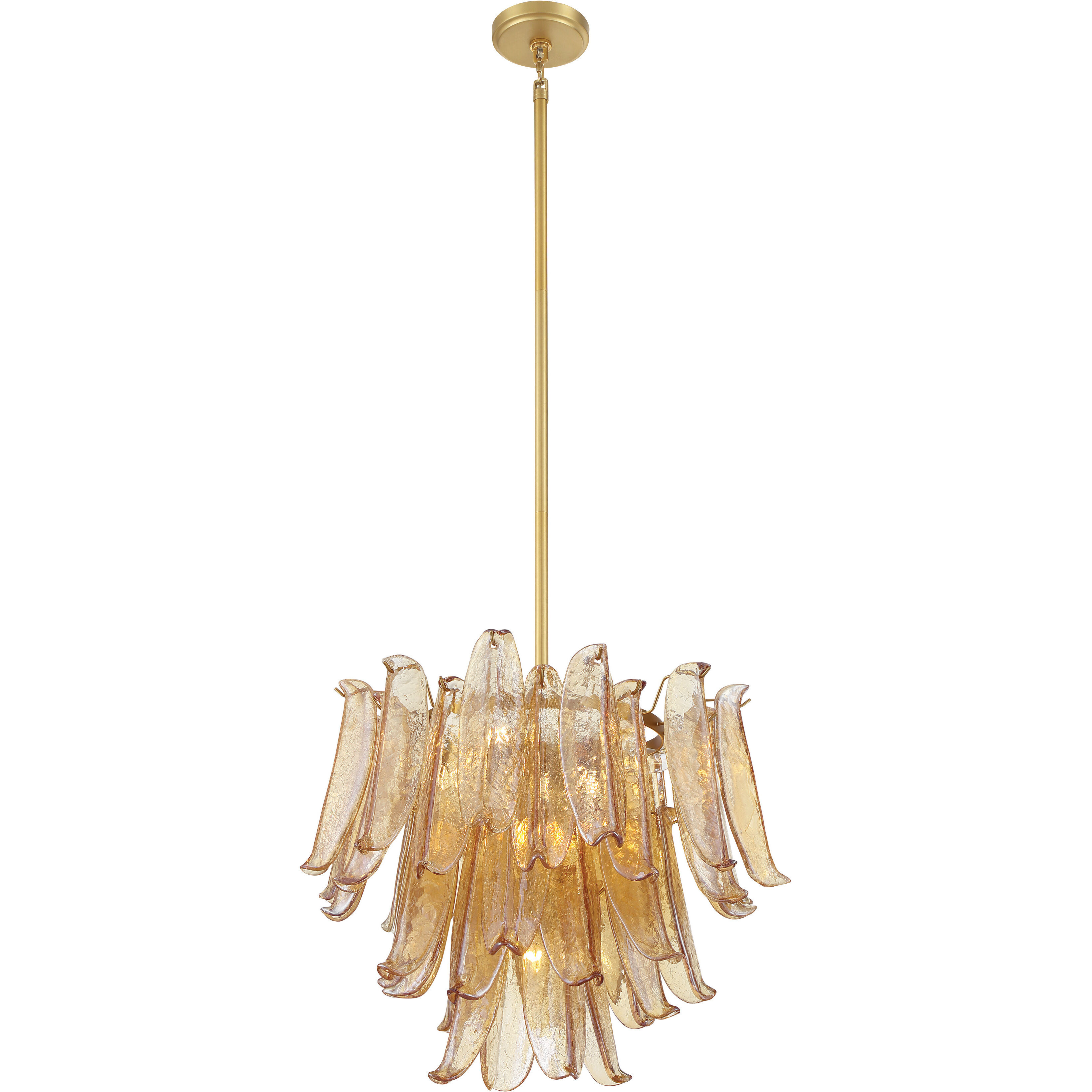 Regent 9 Light 23 inch Legacy Brass Chandelier Ceiling Light in Amber Crackled Glass