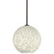 Coco 12 LED Bronze Stem Pendant Ceiling Light in Carrera Glass