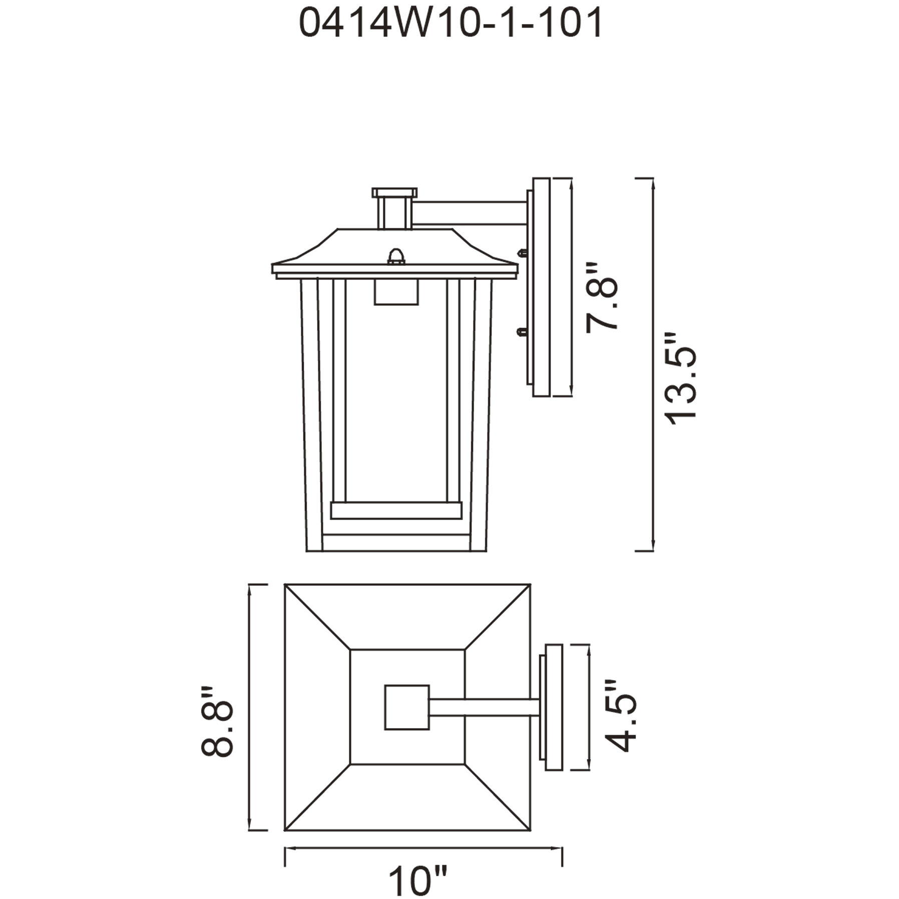 Winfield 1 Light 13.5 inch Black Outdoor Wall Light