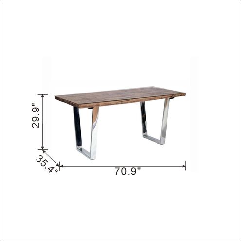 Mateo 35.4 inch Brown and Silver Dining Table