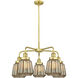 Chatham 5 Light 24.5 inch Satin Gold Chandelier Ceiling Light in Mercury Glass